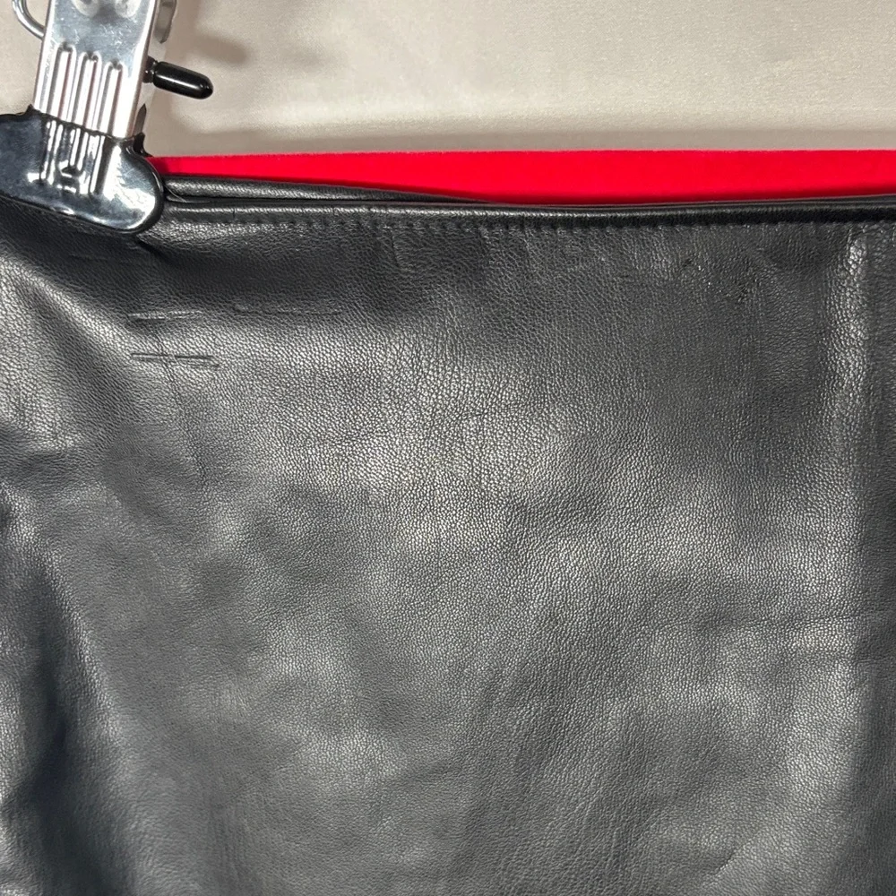 Zara Black Faux Leather Mini Skirt with Ruched Detail